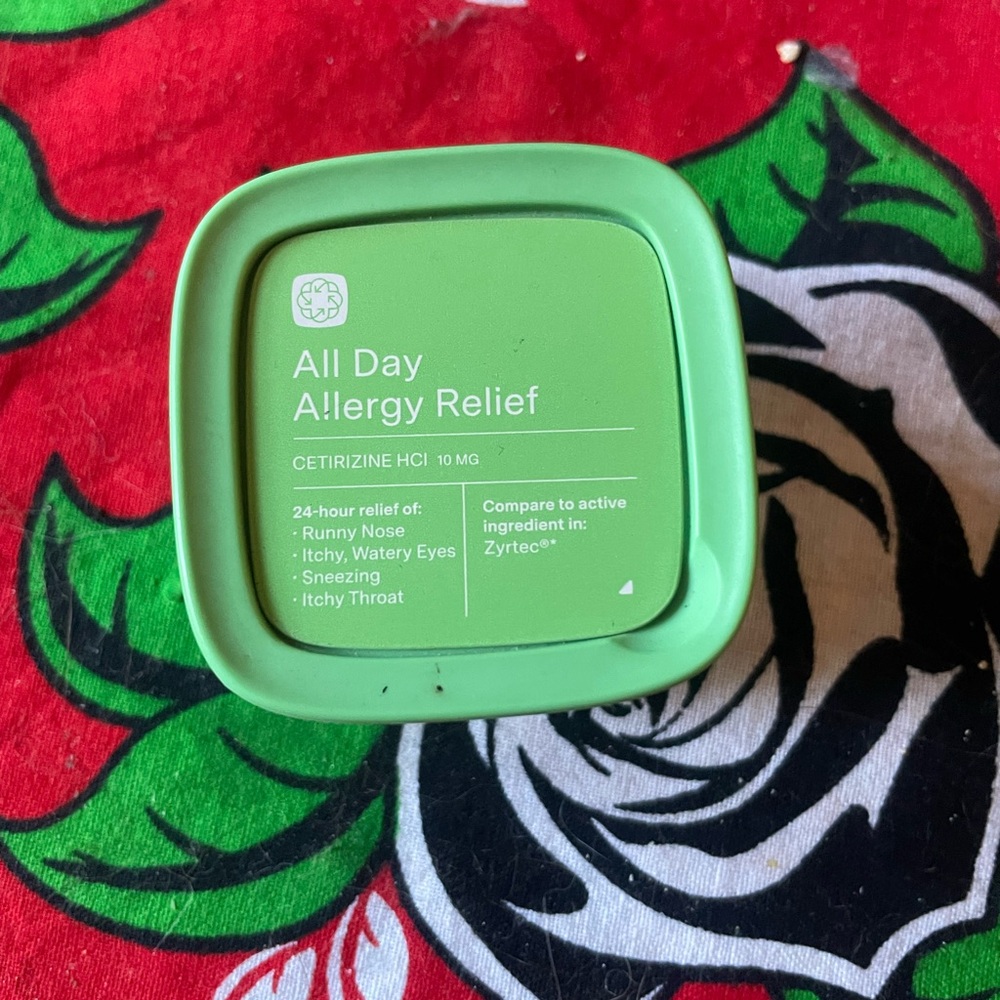 Cabinet Allergy Relief Glass Medicine Container